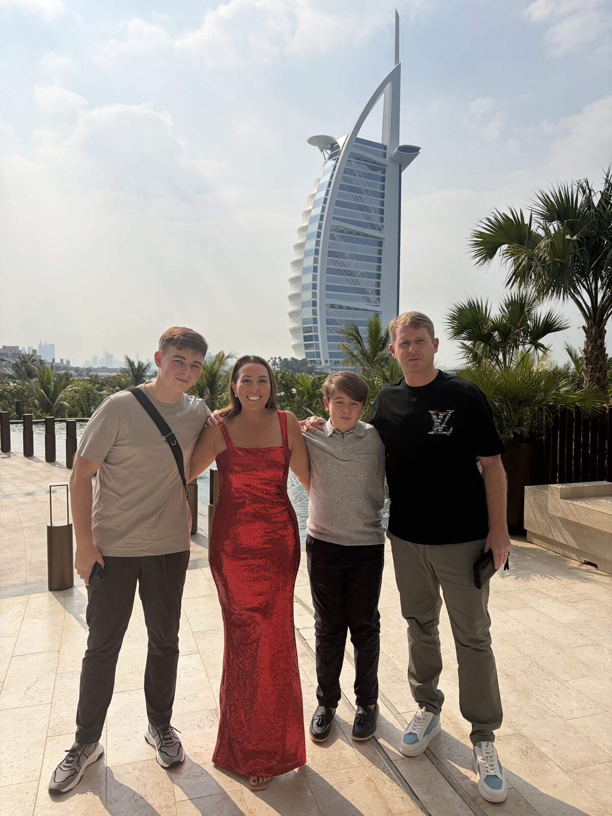 Natasha with her family in Dubai